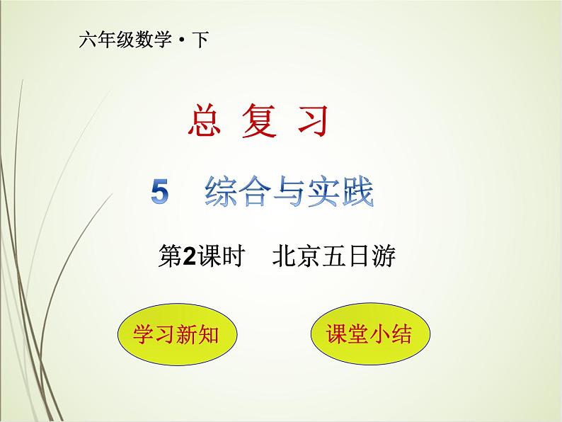 人教版数学六下总复习5.2  北京五日游ppt课件+教案+同步练习01