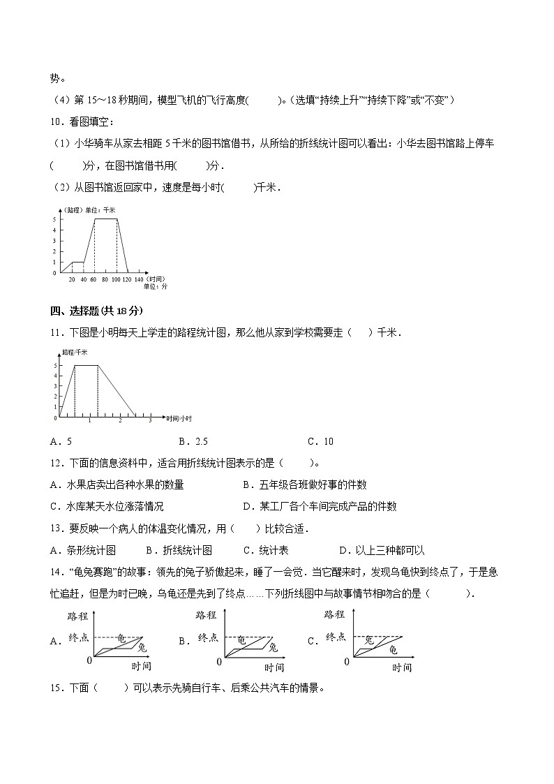 【一线培优专用卷】第二单元《折线统计图》单元测试卷提优卷（2021-2022学年苏教版数学五年级下册）03