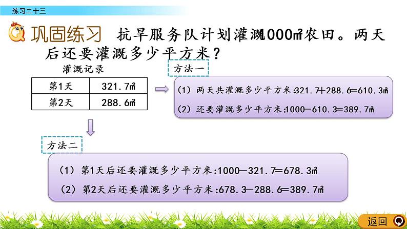 西师大版四年级下册数学 第七单元 《小数的加法和减法》练习二十三 PPT课件+同步练习（含答案）03