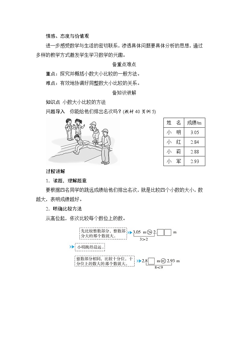 4.2.2《小数的大小比较》课件+教案+练习+导学案+备课方案02
