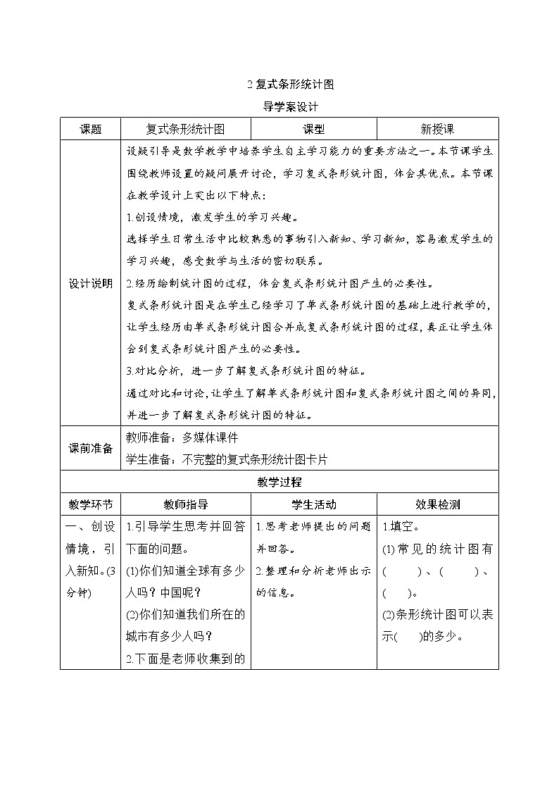 8.2《复式条形统计图》课件+教案+练习+导学案+备课方案01
