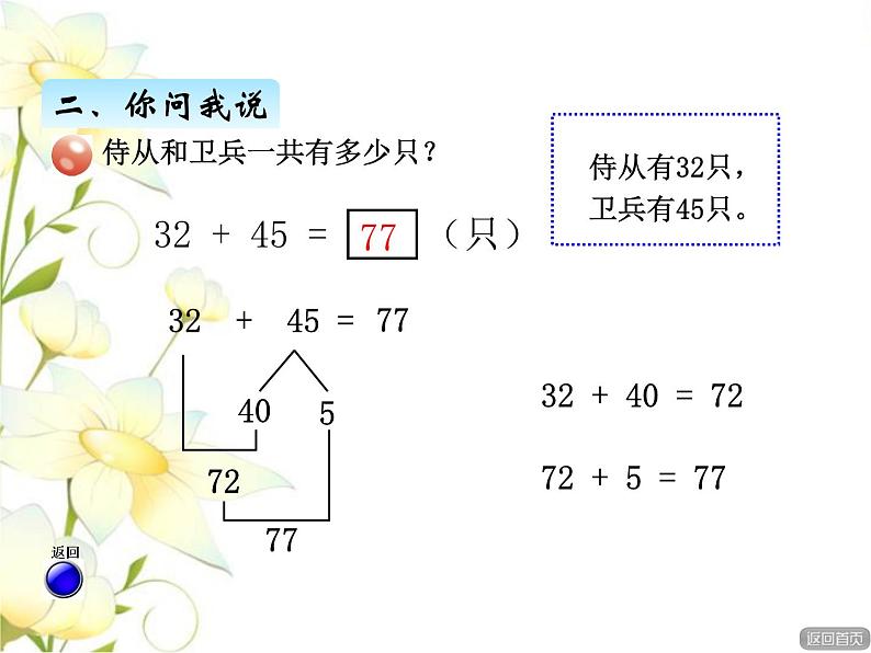 四.1两位数加（减） 两位数的口算课件 青岛版(六三制)小学数学二下05