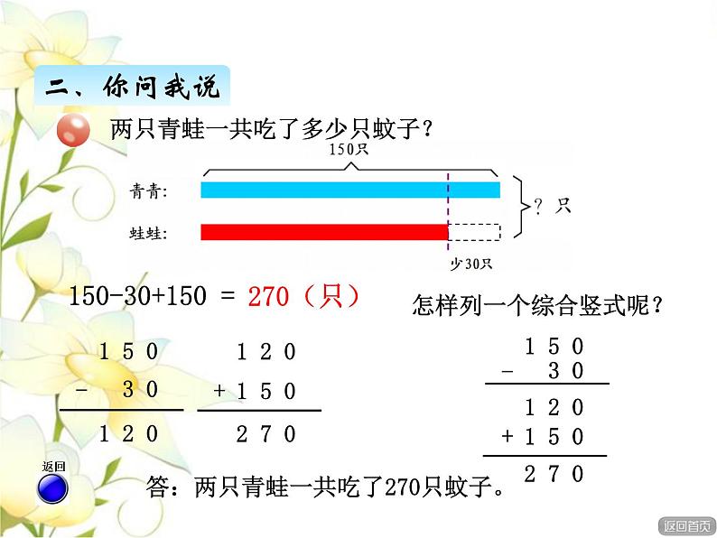 六.5解决两步计算的实际问题课件 青岛版(六三制)小学数学二下第5页