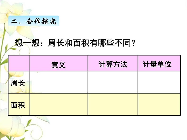 五.5周长和面积的比较课件 青岛版(六三制)小学数学三下06