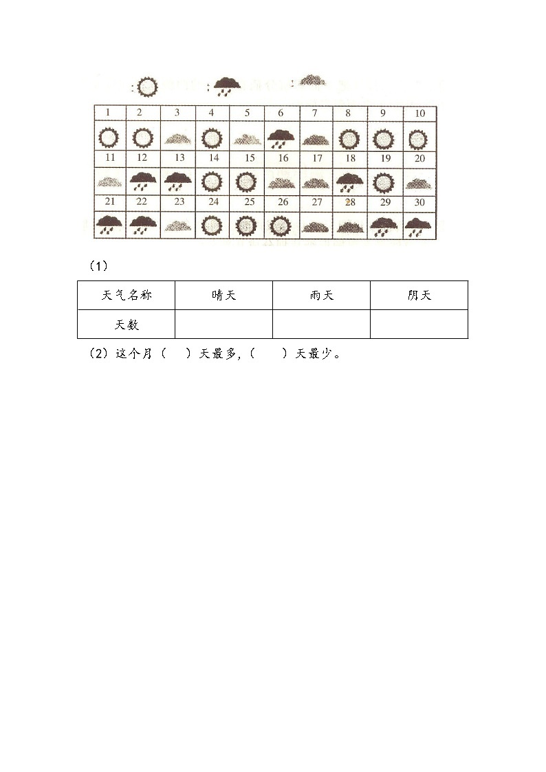 第八单元 数据的收集和整理（一） 苏教版小学数学二下课课练(含答案）02