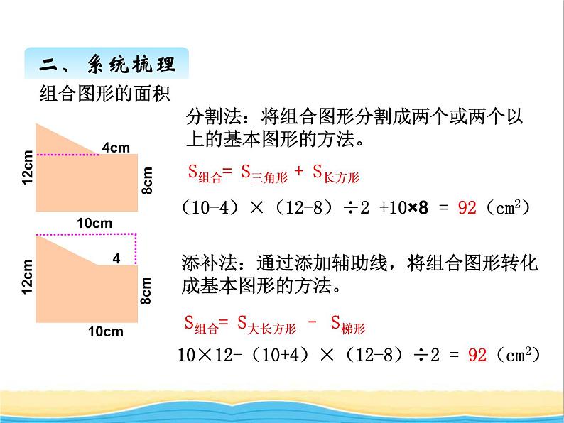 二.多边形的面积回顾整理 青岛版小学数学四下课件(五四制)06