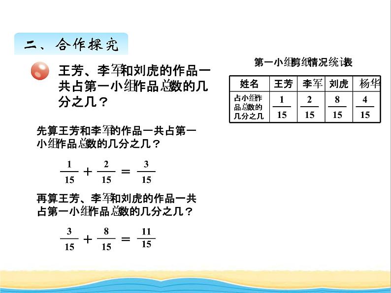 七.同分母分数连加连减 青岛版小学数学四下课件(五四制)第3页