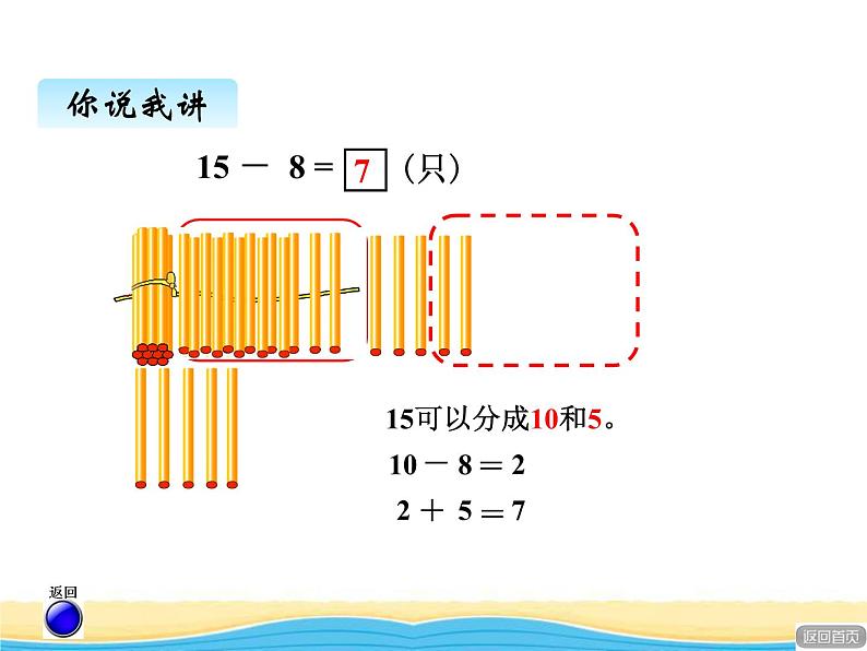 一.2十几减8,7课件 青岛版(六三制)小学数学一下第5页