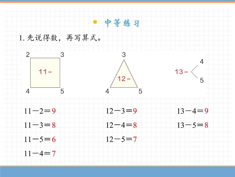 人教版数学一年级下第二单元 第3课时  十几减5、4、3、2课件PPT第8页