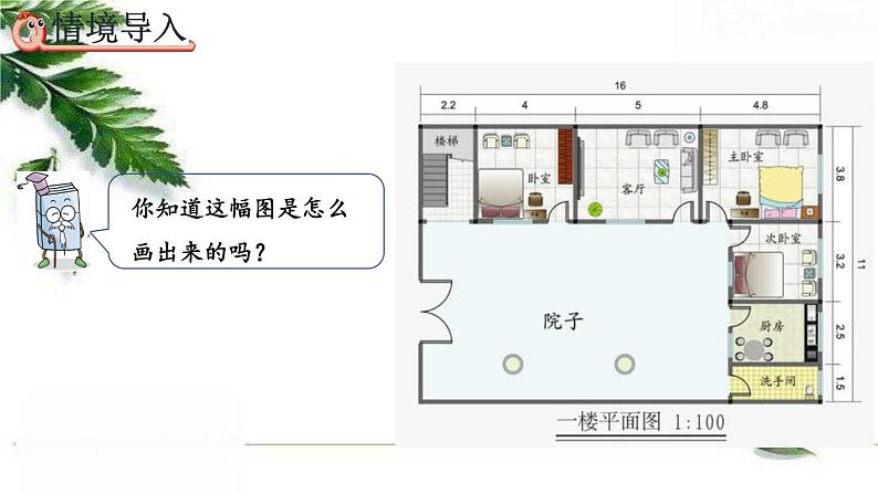 人教版数学六年级下册  用比例尺绘制平面图 课件02