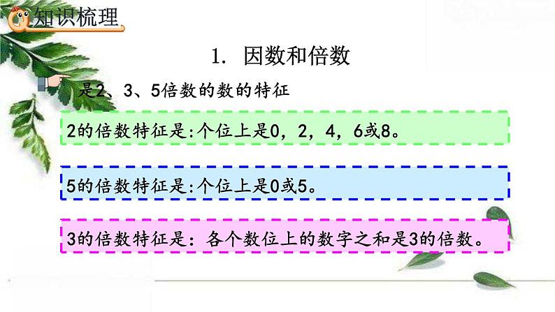 人教版数学六年级下册  因数和倍数 课件04