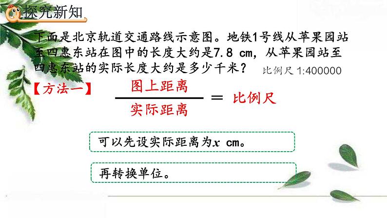 人教版数学六年级下册  比例尺的应用 精编课件第7页