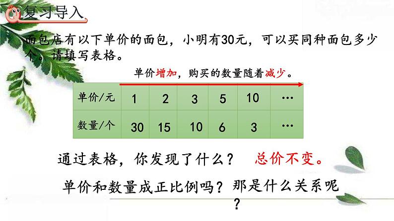 人教版数学六年级下册  反比例 课件第3页