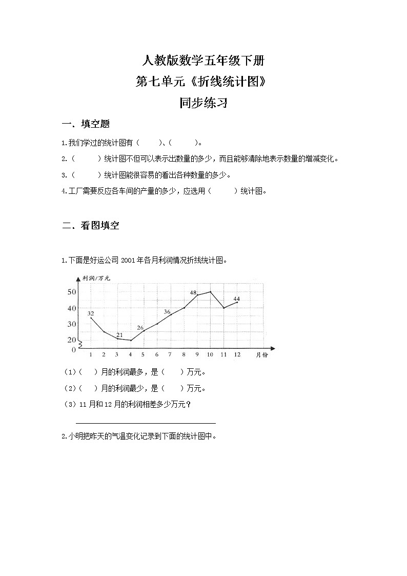 人教版小学数学五年级下册7.1《折线统计图》PPT课件（送教案+练习）01