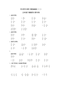 【计算专项】分数加减法（二）五年级下册数学计算专练