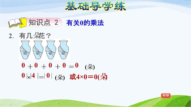 二年级数学上册一看魔术__乘法的初步认识信息窗3第4课时有关1和0的乘法习题课件青岛版六三制04