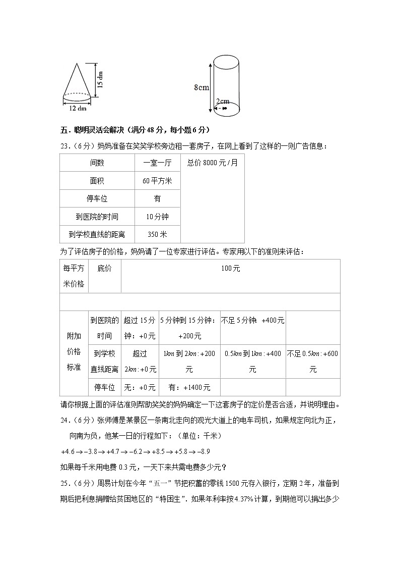 人教版小学数学六年级下册期中常考易错题汇编12第3页
