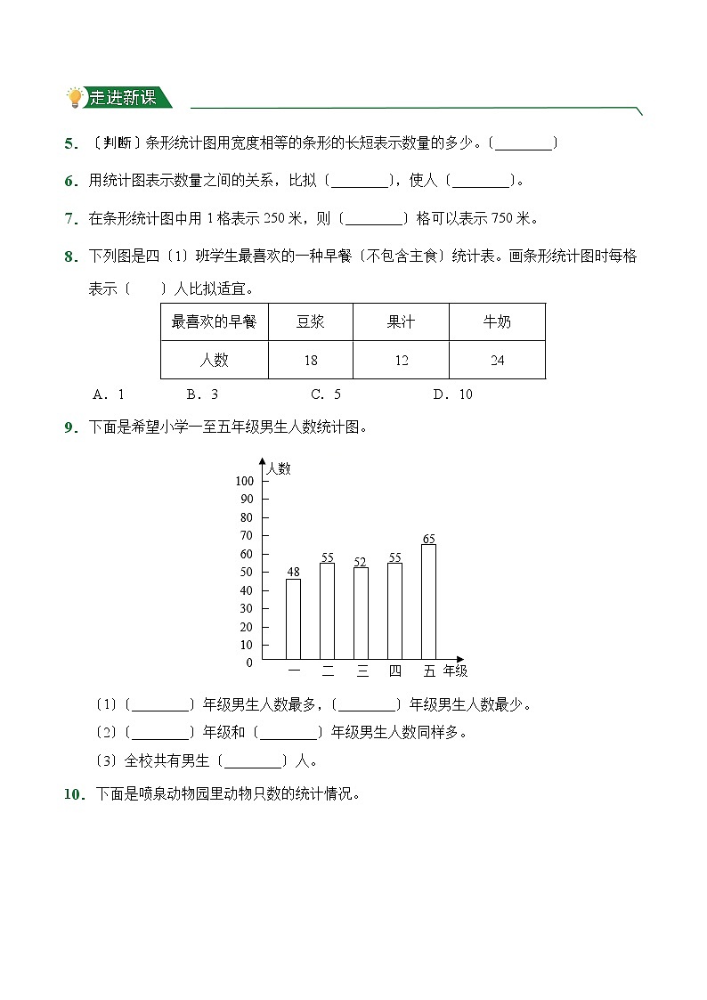【小卷】第7章 条形统计图（课前预习）人教版数学四年级上册含答案02