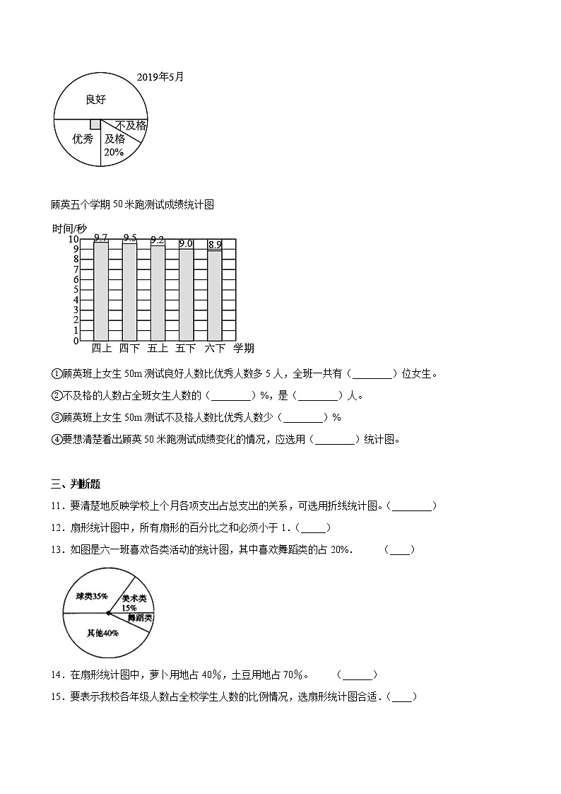 六年级上册数学人教版课时练第七单元《扇形统计图》02含答案第3页