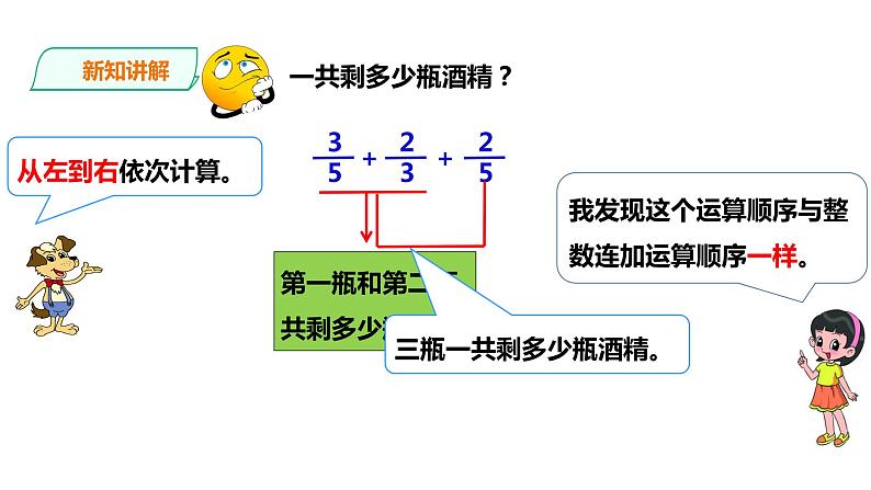 五年级下册数学课件-第4单元第2课时 分数加减混合运算   西师大版（2014秋）(共26张PPT)第5页