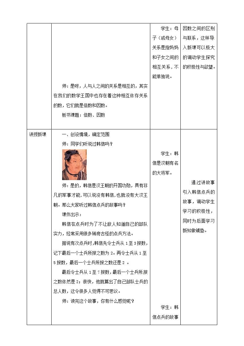 五年级下册数学教案-第一单元第1课时 倍数、因数   西师大版第2页