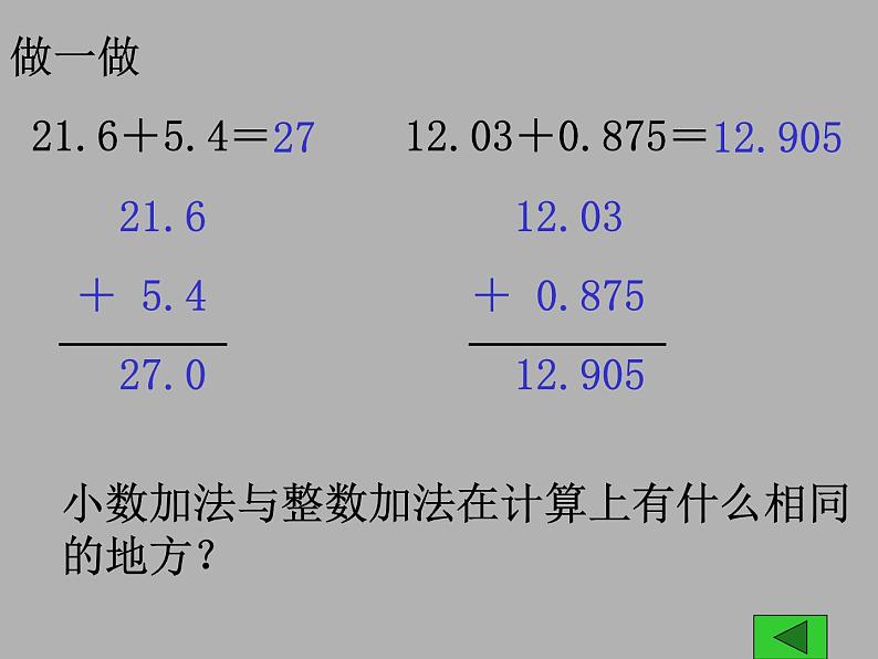 【精品】四年级下数学（课件）第7单元第1课时-小数的加法和减法西师大版第7页