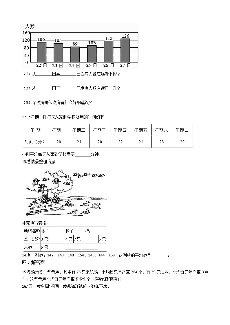 五年级下册数学一课一练-6.6统计初步 沪教版（2015秋）（含答案)02