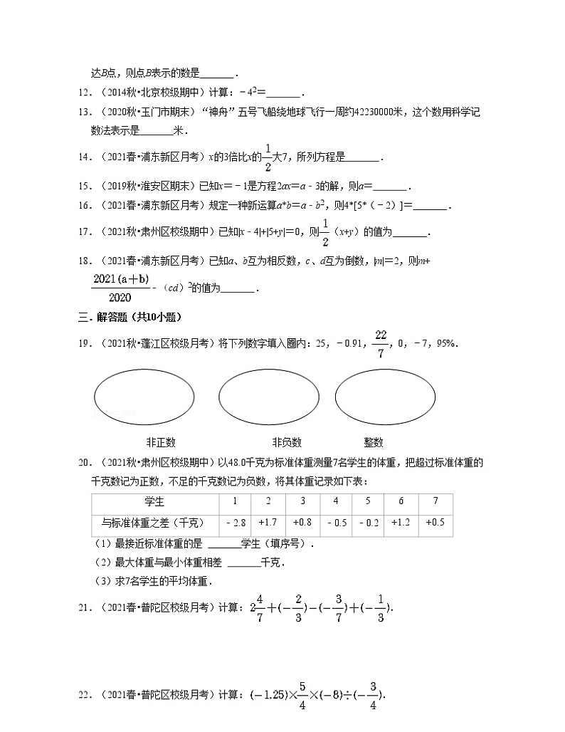 六年级数学下学期第一次月考卷（沪教版）-2021-2022学年六年级数学下学期考试满分全攻略（沪教版）（原卷版）第2页