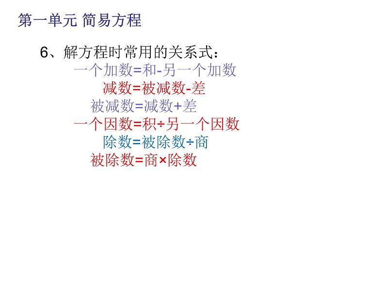 苏教版 简易方程 课本配套复习课课件PPT第4页