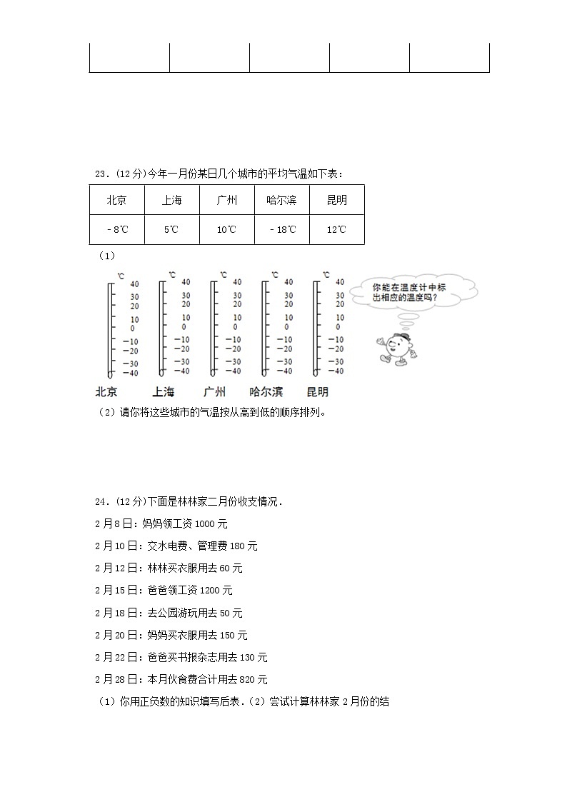 【精品】人教版六年级下册常考题特训第一单元负数5（word版，含答案）第3页