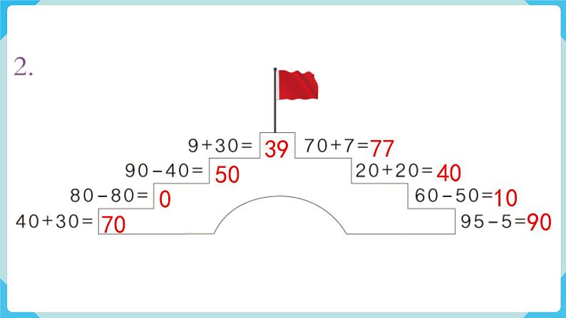 人教版 一年级数学下册 第6单元  练习十四  教学课件第3页