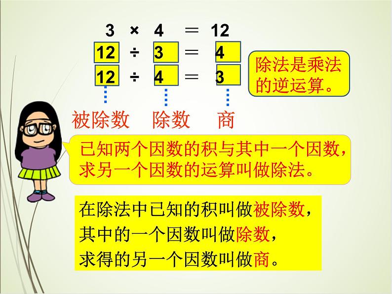 人教版数学四下1.2 乘、除法的意义和各部分间的关系ppt课件+教案+同步练习08