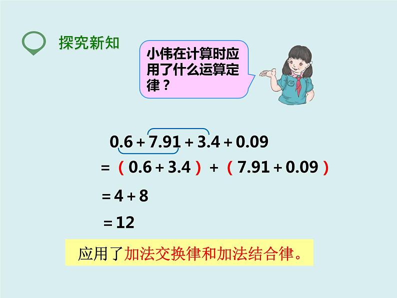 四年级下册 第六单元 《整数加法运算定律推广到小数》课件07