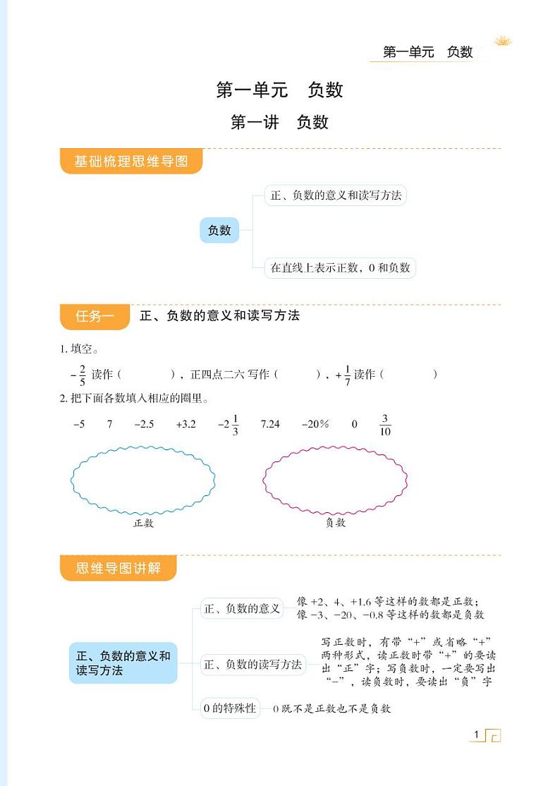 第一单元 第一讲 负数第1页