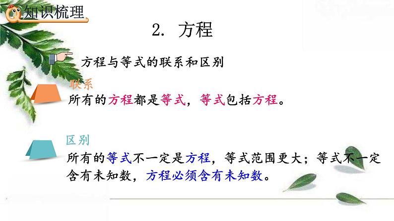 人教版数学六年级下册  式与方程 精编课件第8页