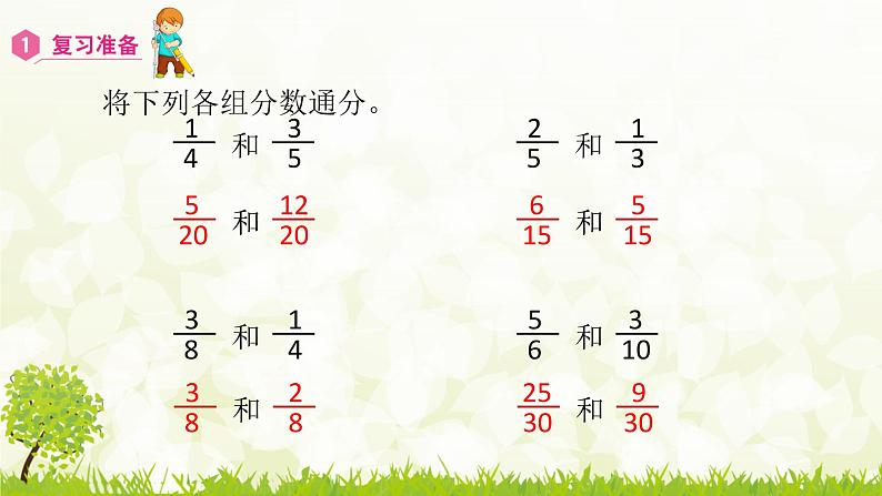 6.2   异分母分数加、减法-2021-2022学年人教版数学五年级下册课件PPT第2页