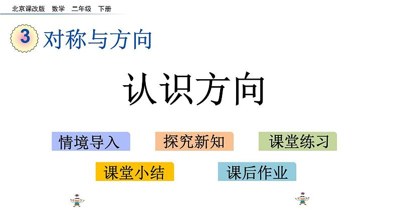 北京课改版数学二年级下册3.2 认识方向课件第1页