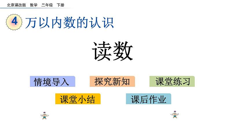 北京课改版数学二年级下册4.3 读数课件第1页