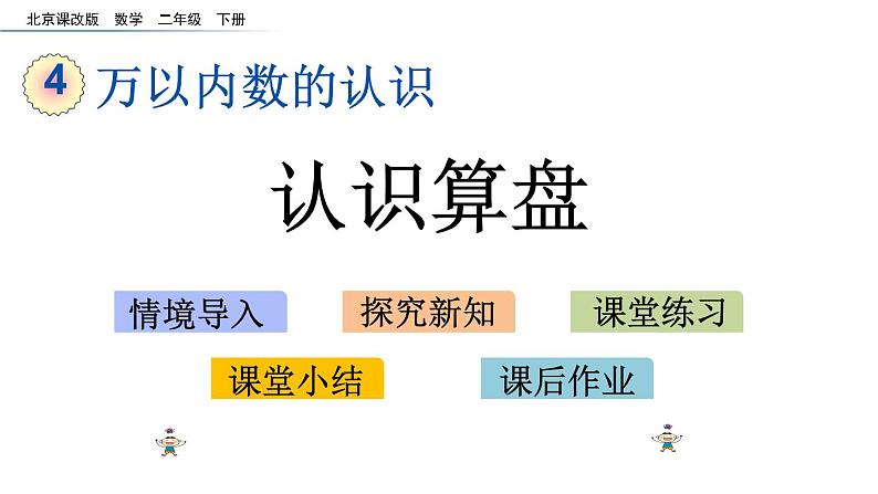 北京课改版数学二年级下册4.6 认识算盘课件01