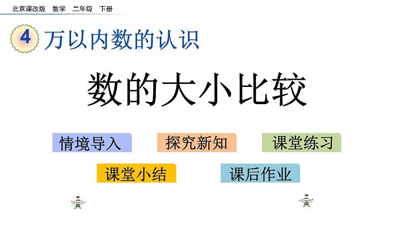 北京课改版数学二年级下册4.7 数的大小比较课件第1页