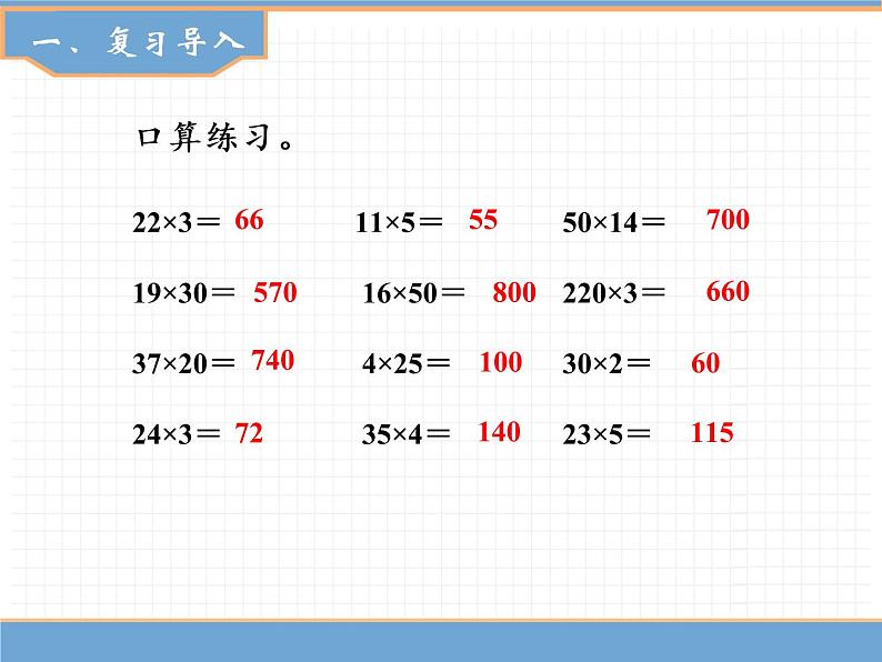 人教版数学三年级下第四单元 第1课时  两位数乘两位数的笔算（不进位）课件PPT第2页