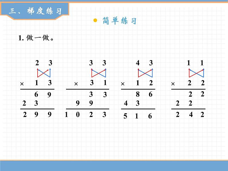 人教版数学三年级下第四单元 第1课时  两位数乘两位数的笔算（不进位）课件PPT第8页