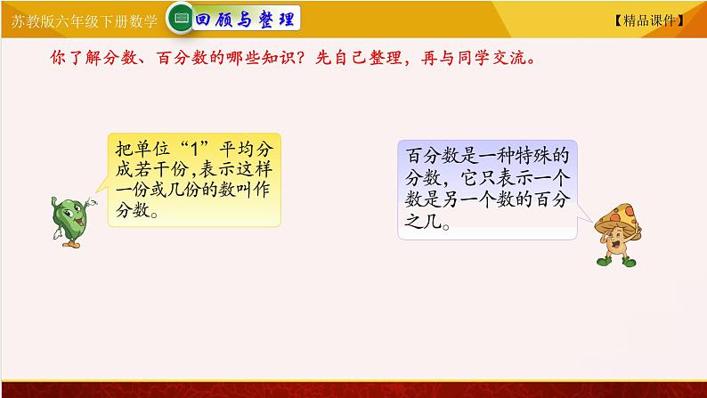 苏教版六年级下册数学 7.12分数和百分数  精品课件02