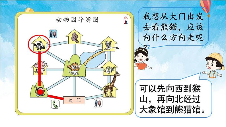 人教版数学三年级下册第一单元 第4课时 简单的路线图 同步课件08