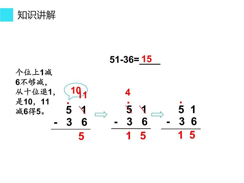 人教版二年级数学上册 2.2.2 100以内退位减法 课件(共15张PPT)第6页