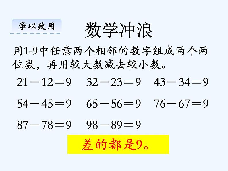 冀教版数学一年级下册 七、第4课时 退位减 课件第6页