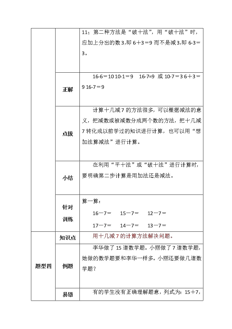 一年数学下册加与减易错题剖析及训练学案03