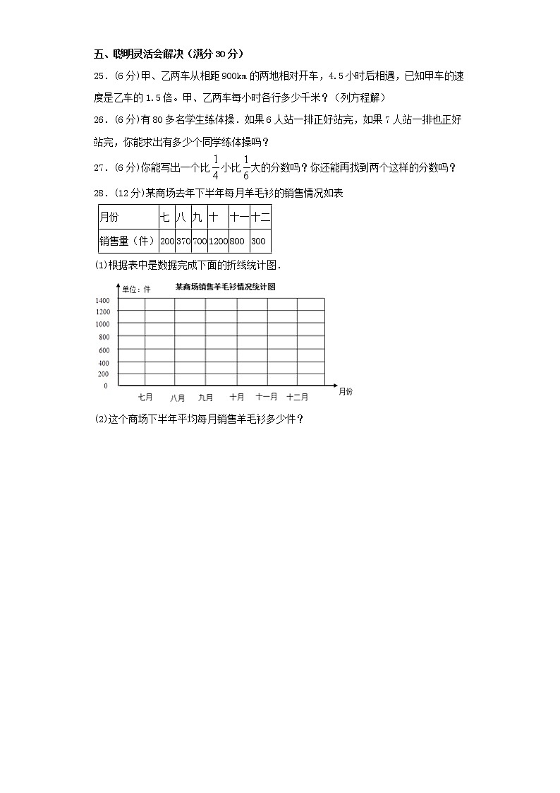 苏教版小学数学五年级下册期中常考易错题汇编403