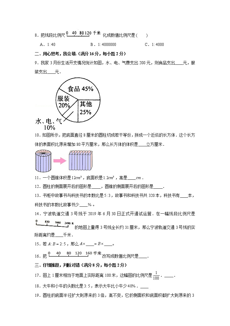 苏教版小学数学六年级下册期中常考易错题汇编1102