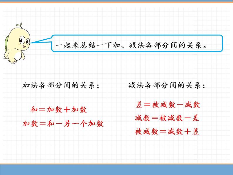 数学人教版四年级下第一单元 第1课时  加、减法的意义和各部分间的关系课件PPT第8页